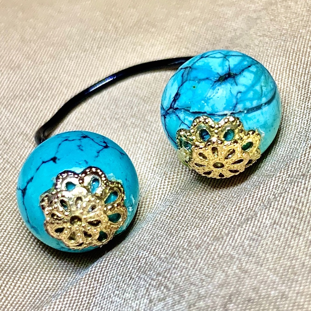 Floating Turquoise Stone Ring Round Shape  NWT - Picture 2 of 8